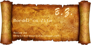 Bordács Zita névjegykártya