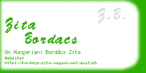 zita bordacs business card